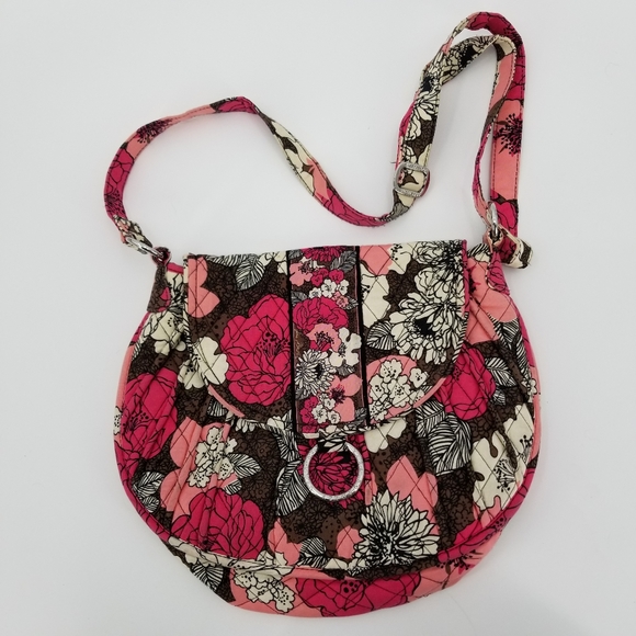 Vera Bradley Handbags - Vera Bradley Mocha Rouge White, Brown, Pink Purse